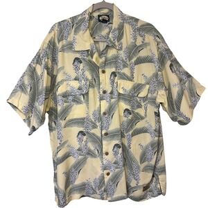 Tommy Bahama Men's‎ Large Hawaiian Shirt Floral Rayon Short Sleeve Camp